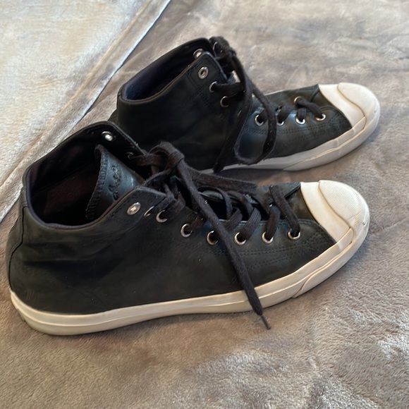 Converse Jack Purcell leather high top men’s size 10 - Picture 2 of 5